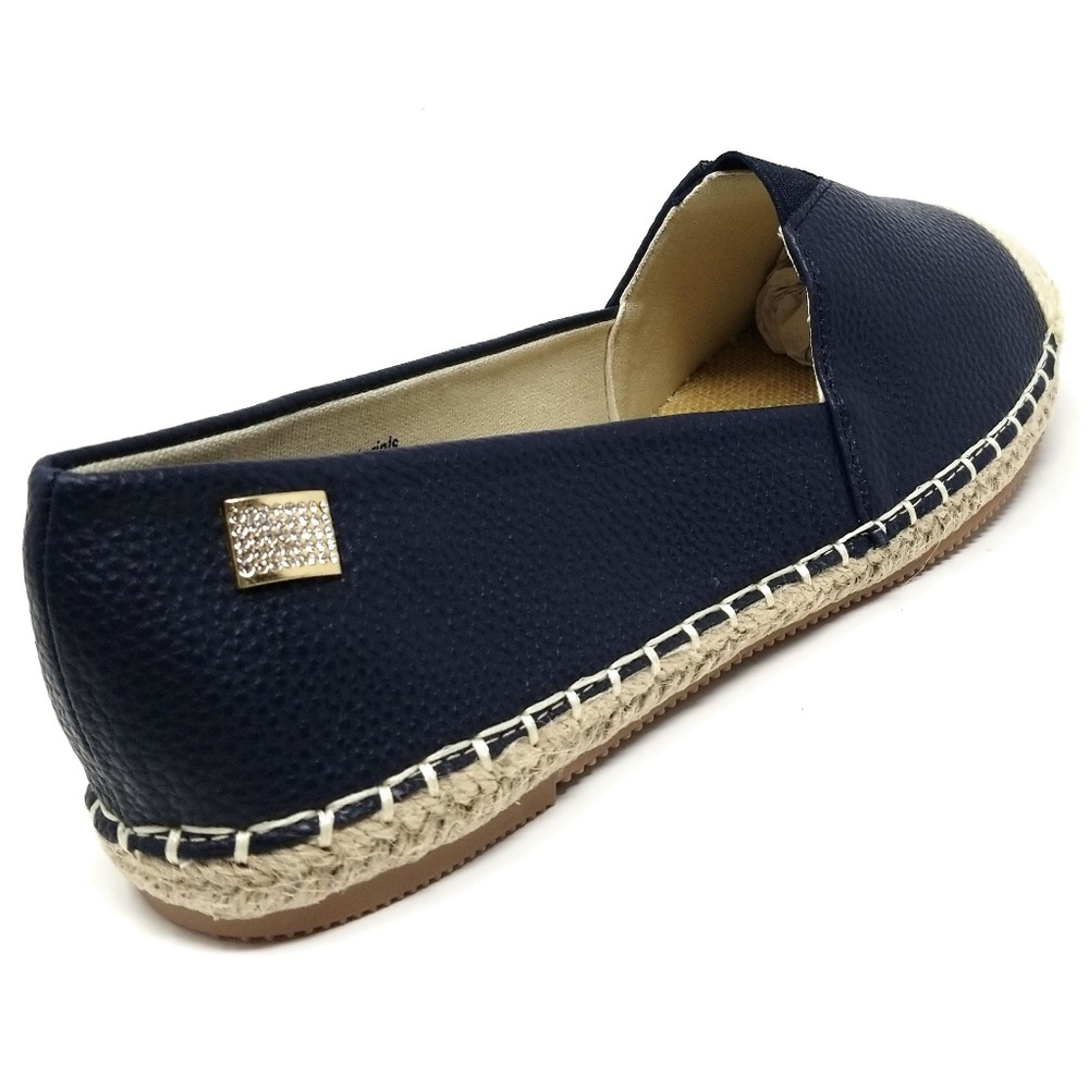 Women's Flat Loafer Espadrilles, E-2815, Navy - Picture 3 of 5